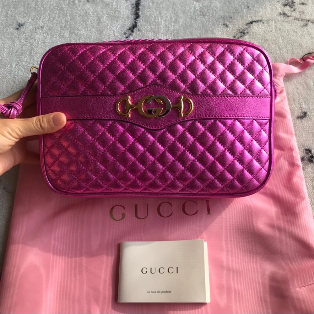 Gucci Pink Zumi Trapuntata Leather Crossbody Bag 541061